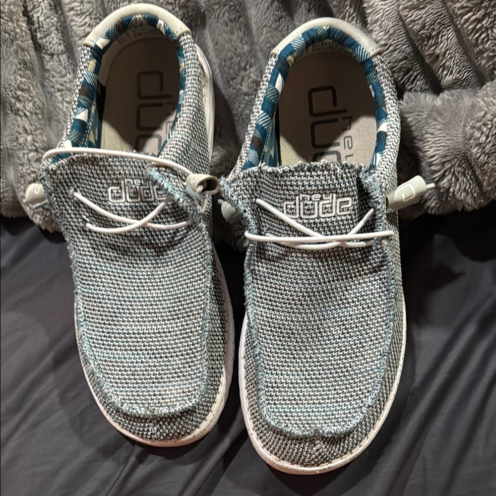 Hey Dude Textured Gray and White Loafers
